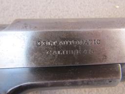 handgun: COLT Model Government, Semi-Auto Pistol, .45, 6 shot, 5" barrel, S#C125111