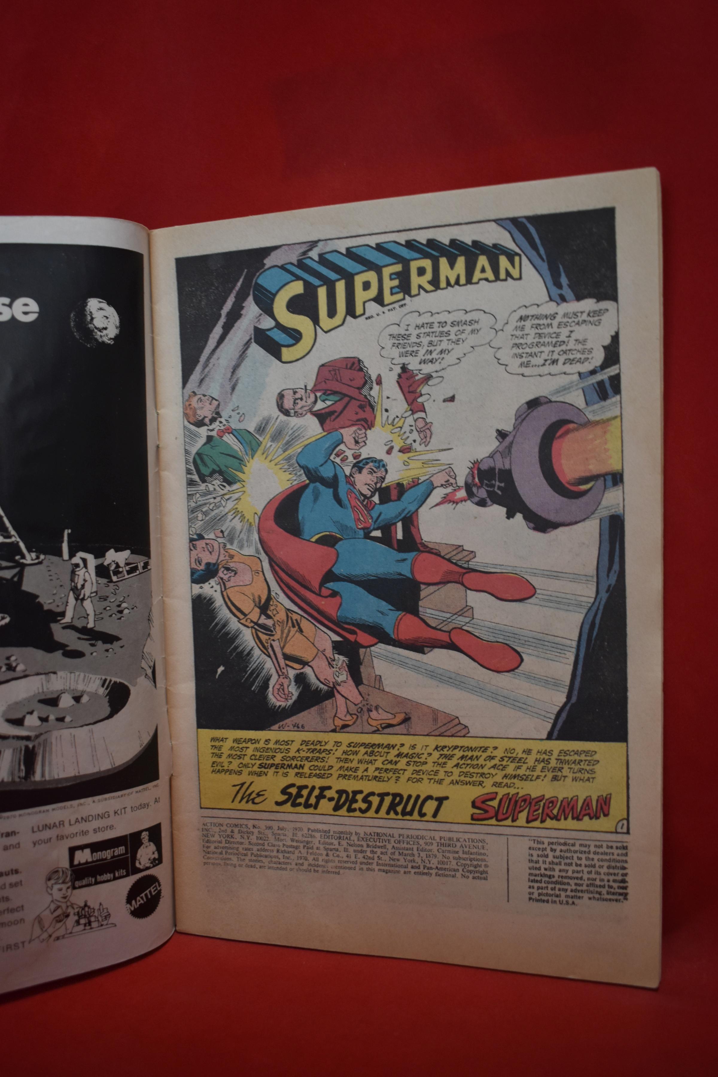 ACTION COMICS #390 | THE SELF DESTRUCT SUPERMAN - CURT SWAN | *SOLID - CREASING - WRITING - SEE PICS