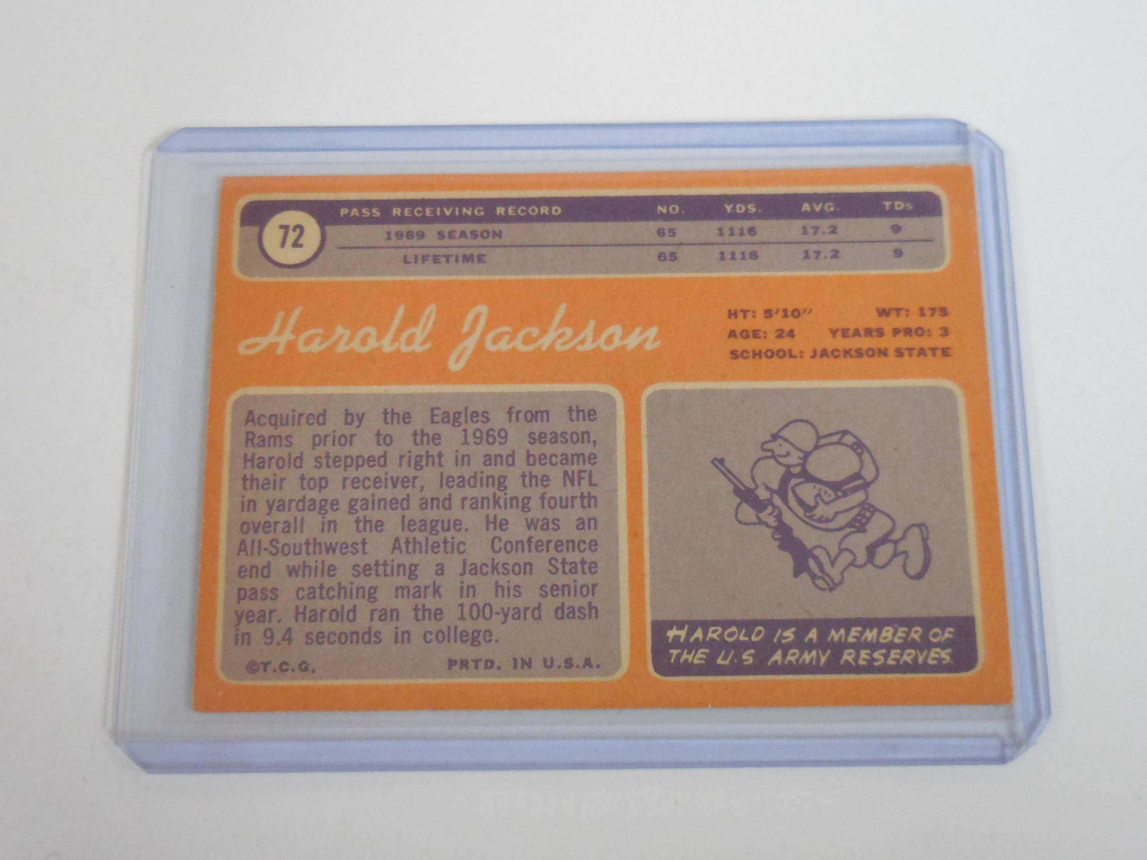 1970 TOPPS FOOTBALL #72 HAROLD JACKSON ROOKIE CARD EAGLES RC