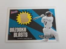 2005 TOPPS BAZOOKA ALEX GONZALEZ GAME USED BAT CARD MARLINS