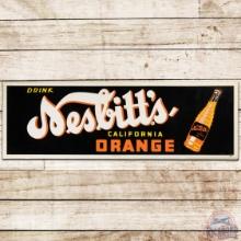 Drink Nesbitt's California Orange Embossed SS Tin Sign w/ Bottle