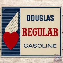 Douglas Regular Gasoline Emb. SS Tin Pump Plate Sign