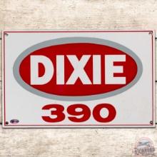 Dixie 390 Gasoline SS Porcelain Pump Plate Sign
