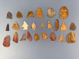 Lot of Various Jasper, Chert, Chalcedony Points, Found in New Jersey, Longest is 1 5/8"