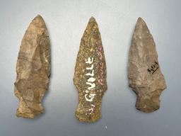 Lot of Lamoka Points, Longest is 2 1/8", Found in New York State, Ex: Dave Summers Collection