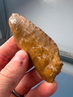 SUPERB 3" Jasper Flake Tool, Nice Edge Flaking, Found in New York State, Ex: Dave Summers Collection