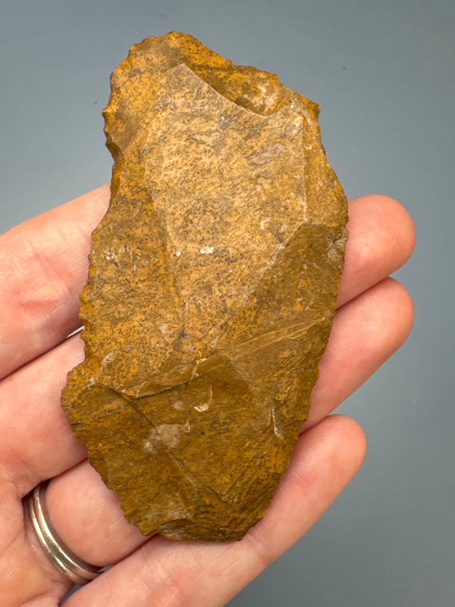 SUPERB 3" Jasper Flake Tool, Nice Edge Flaking, Found in New York State, Ex: Dave Summers Collection