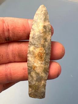 HIGHLIGHT 3 3/16" Paleo Lanceolate, Found Lebanon Co., PA in 1996, Ex: Fogelman, Originally in the D