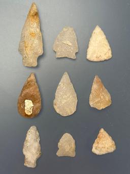 Lot of Quality Quartz Points (x1 Flint) Found in Southern New Jersey, Many are Semi Translucent, Lon