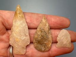 Lot of Quality Quartz Points (x1 Flint) Found in Southern New Jersey, Many are Semi Translucent, Lon
