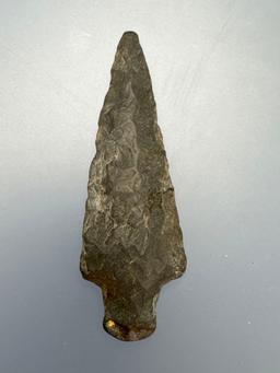 NICE 2 3/8" Black Chert Piscataway Point, Found in Mantua, Gloucester Co., NJ