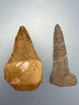 Pair of NICE Tools, Drill, Knife, Purple Rhyolite and Jasper, Longest is 2 1/2", Found in Mantua, Gl