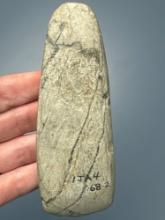 NICE Banded Stone Celt, Found in Phelps, NY, Purchased from Dick Savidge in 1998, Ex: Walt Podpora C