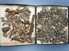 2 Flats Full Of Various Artifacts, Trade Pieces, Found on the Factory Hollow Site, 1590-1615 in W. B