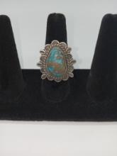 Jefferson James Sterling and Turquoise Ring