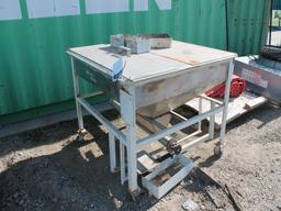CUSTOM DESIGNED AND FABRICATED CARBON/STAINLESS STEEL MIXING TABLE