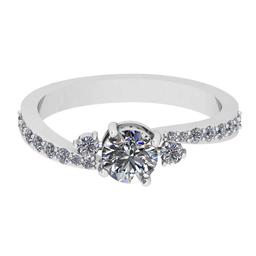 0.80 Ctw SI2/I1 Diamond 14K White Gold Engagement/Wedding Ring