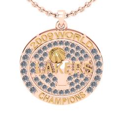 2.47 Ctw SI2/I1 Diamond 14K Yellow and Rose Gold Basketball theme pendant necklace