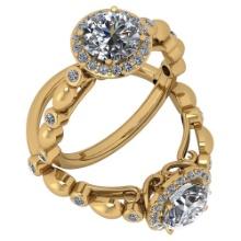 Certified 1.50 Ctw Diamond I1/I2 Engagement 10K Yellow Gold Ring