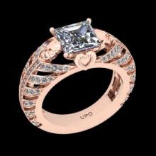 2.76 Ctw VS/SI1 Diamond 14K Rose Gold Skull Ring