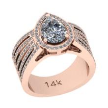 1.68 Ctw SI2/I1 Diamond 14K Rose Gold Engagement Halo Ring