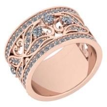 Certified 1.03 Ctw Diamond I1/I2 Engagement 10K Rose Gold Ring