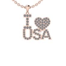 2.26 Ctw SI2/I1 Diamond 14K Rose Gold Express Your Country Love Necklace