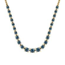 1.21 Ctw i2/i3 Treated Fancy Blue Diamond 14K Yellow Gold Necklace