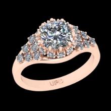1.89 Ctw VS/SI1 Diamond 14K Rose Gold Engagement Halo Ring