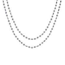 11.50 Ctw SI2/I1 Diamond Style Prong & Bezel Set 14K White Gold Two Layer Yard Necklace