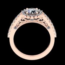 1.15 Ctw VS/SI1 Diamond 14K Rose Gold Engagement Halo Ring