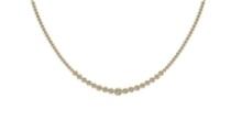Certified 2.97 Ctw SI2/I1 Diamond 14K Yellow Gold Necklace