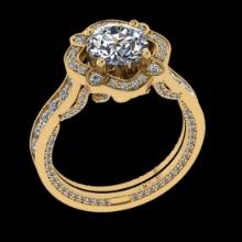 3.05 Ctw VS/SI1 Diamond 14K Yellow Gold Engagement Halo Ring