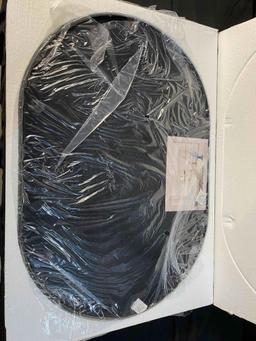 Black Oval Mirror, 84*9*59cm Oval Bathroom Mirror, Large Mirror with Metal Frame, Black Vanity