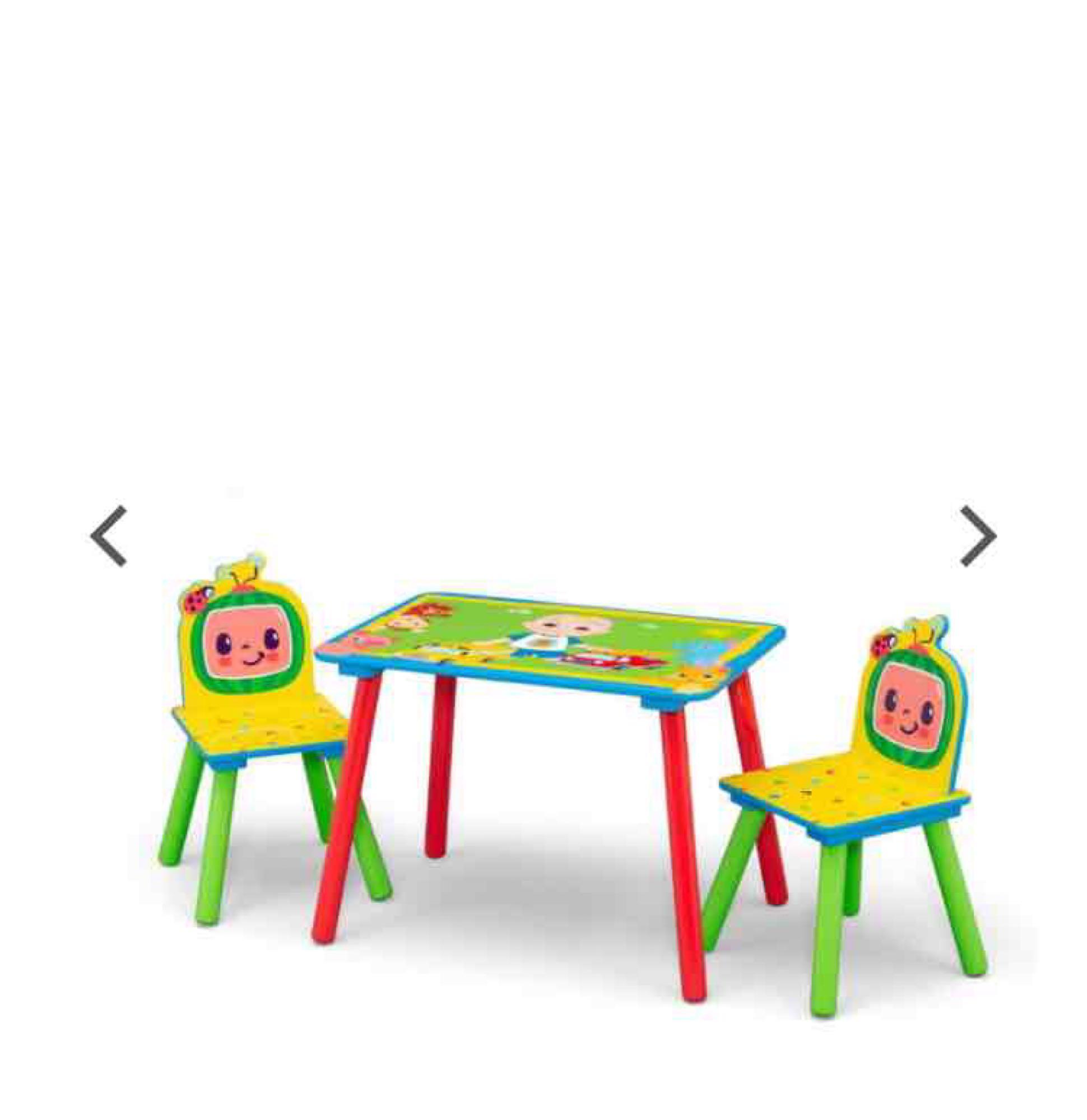 CoComelon 4-Piece Toddler Playroom Set by Delta Children ? Includes Play Table with Dry Erase