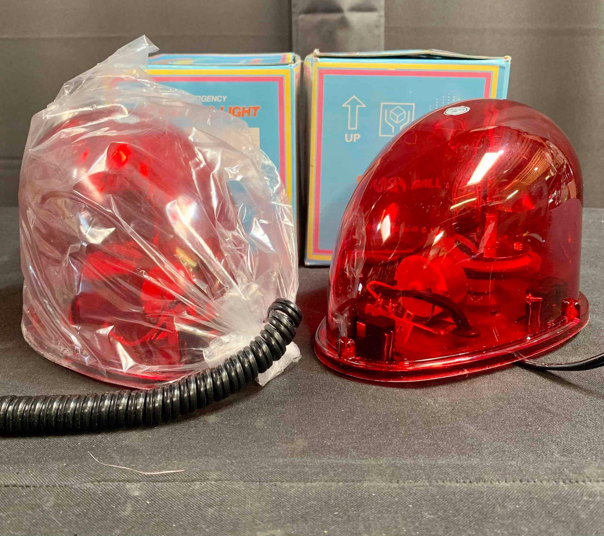 Emergency Rotating Emergency Warning Light - Red Lens