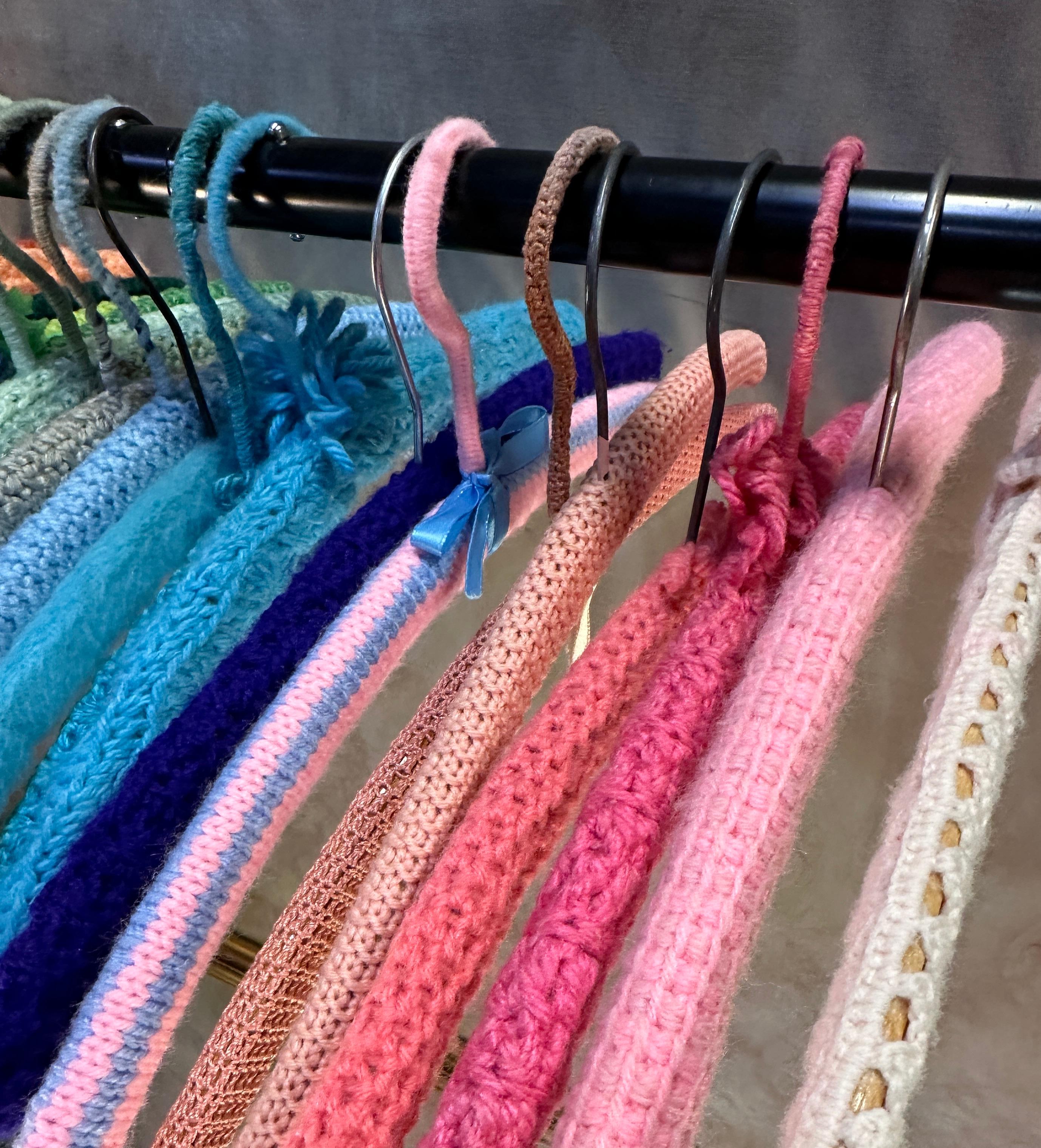 Hand Crocheted/Knitted Wooden Hangers