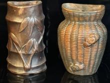 Two Japanese Meiji Period  Wall Vases