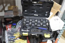 Ryobi Drill and Kobalt Wrench Set and Bag of Kline Tools