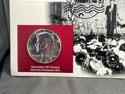 1967 Kennedy Half Dollar w/ story card, 40% silver