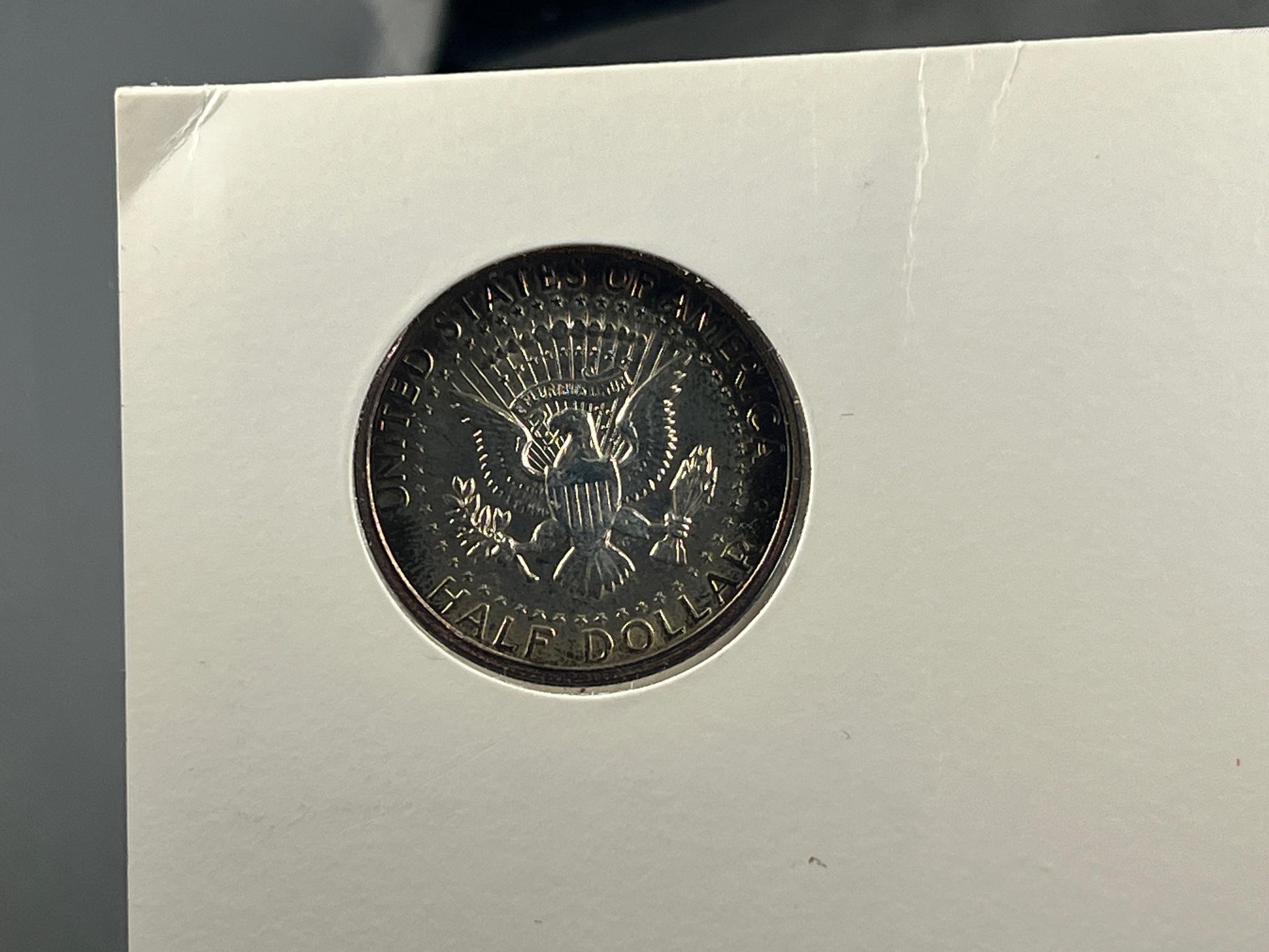 1967 Kennedy Half Dollar w/ story card, 40% silver
