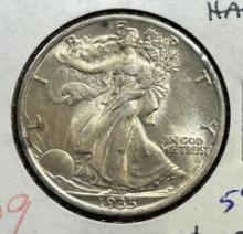 1935 US Walking Liberty Half Dollar, 90% Silver