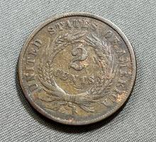 1864 US 2 Cent Piece, Civil War Coin