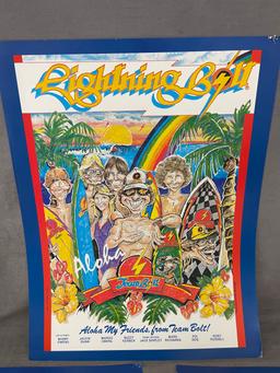 Vintage Surf Magazine Posters LIghtning Bolt Lopez Lot of 3