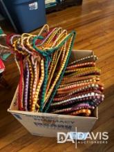 Vintage Crochet Wrapped Hangers, miscellaneous towels, doilies