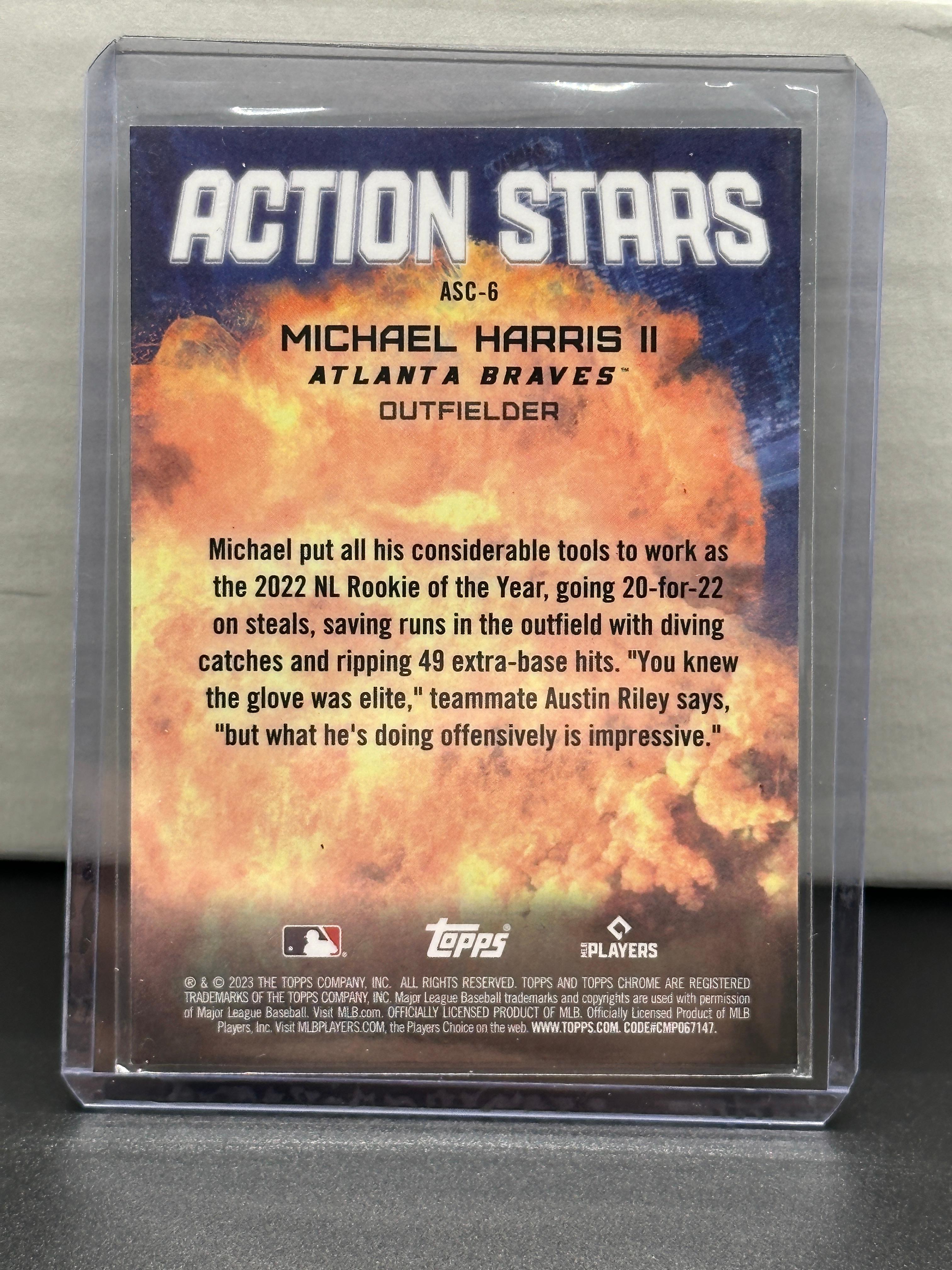 Michael Harris 2023 Topps Chrome Action Stars Refractor Rookie RC Insert #ASC-6