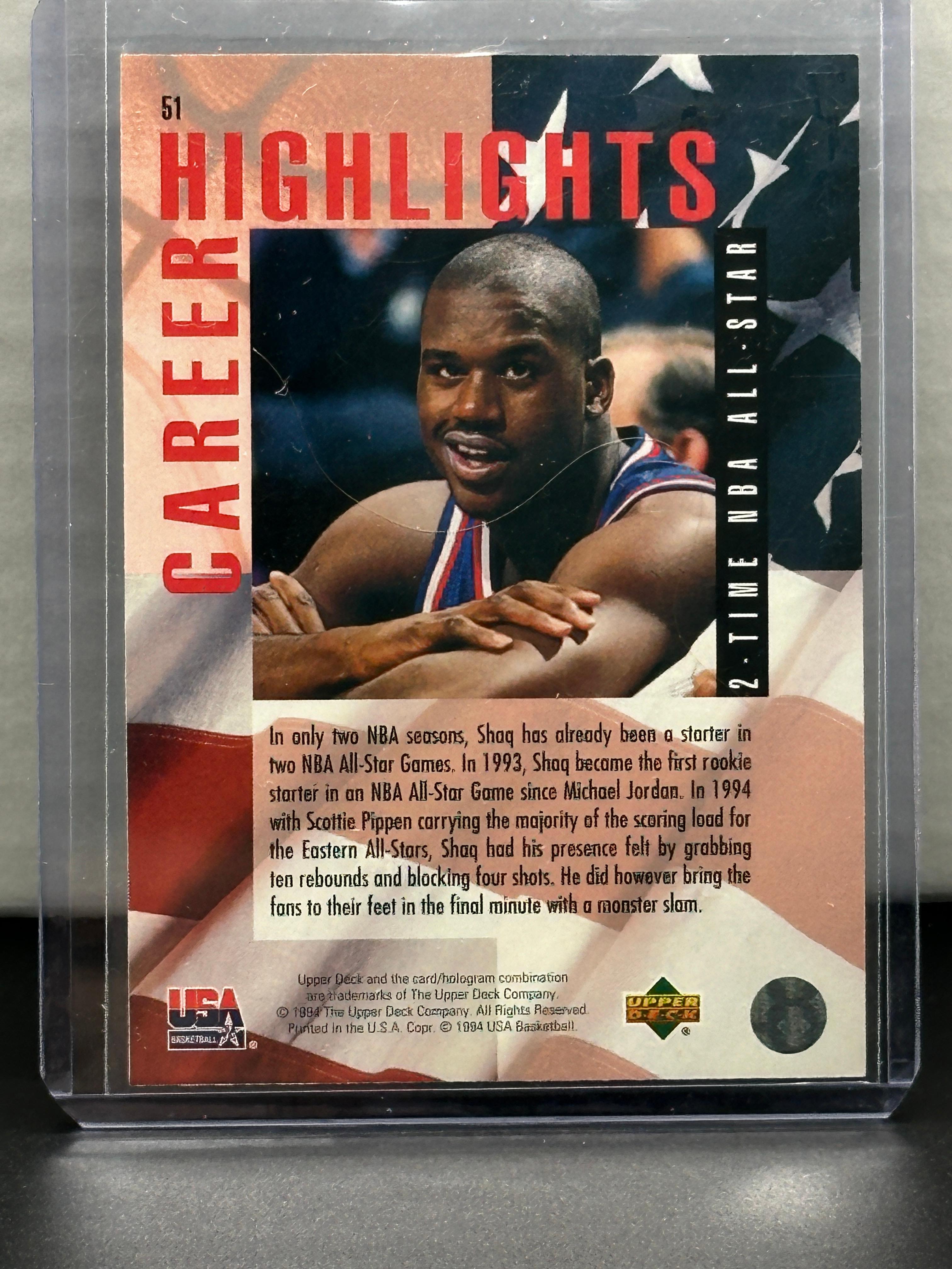 Shaquille O'Neal 1994 Upper Deck USA Basketball #51