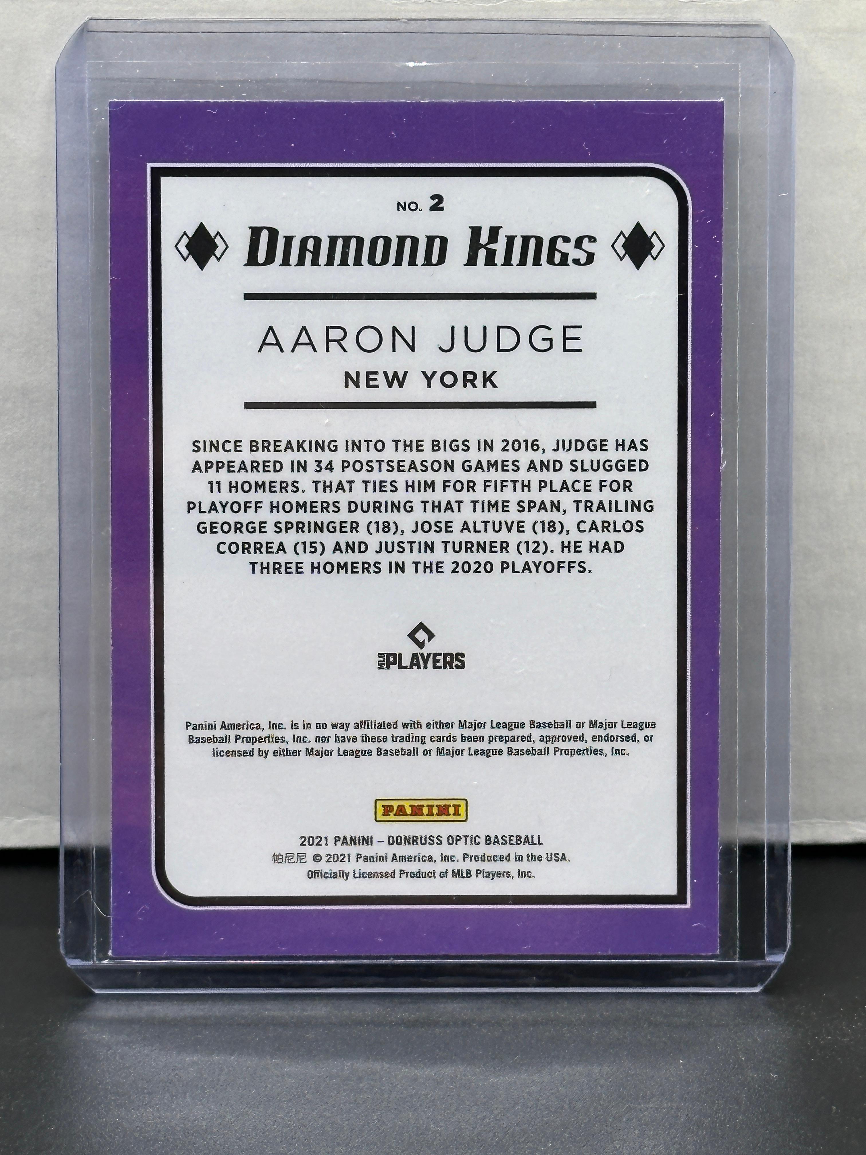 Aaron Judge 2021 Panini Donruss Optic Diamond Kings Insert #2