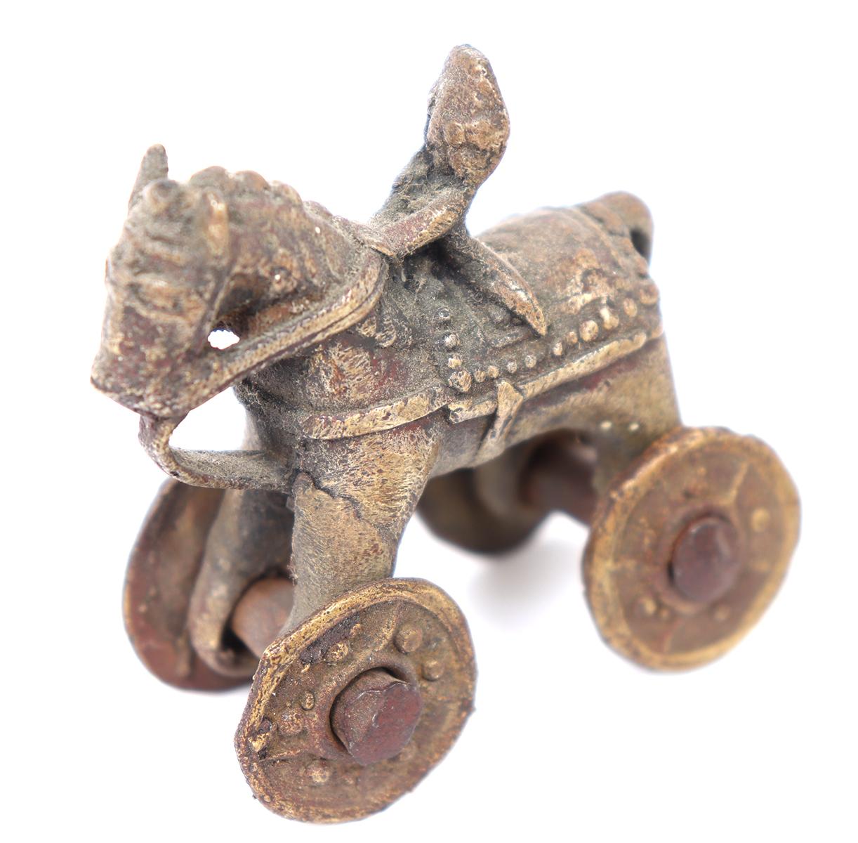 4 Bronze Miniatures, Asante Weights & Indian Horse