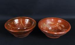 Two French Terracotta Redware bowls, 19th C.